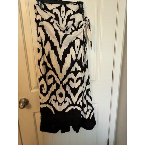 RACHEL ZOE 3 Piece Linen Blend Black White Damask Print Set S/M - Picture 5 of 11